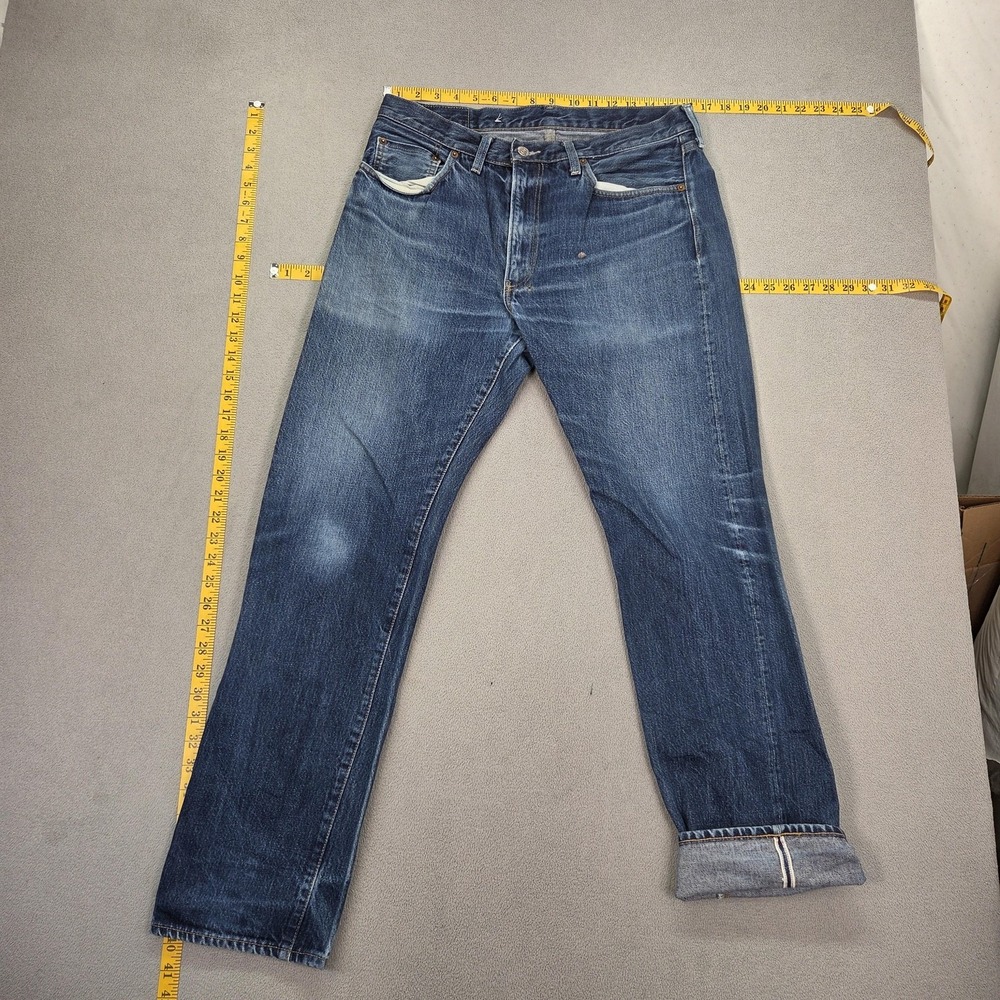 Levis‎ 501Z XX Jeans Mens Blue Selvedge Straight Zip Fly Distressed Fits 32x30